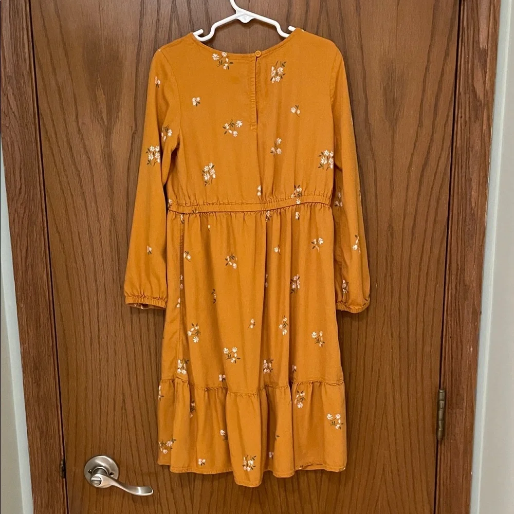 OshKosh B'gosh UEC Girls Size 8 Floral Tiered Dress in Vibrant Orange